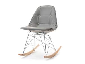 Krzesło bujane mpc roc tap szary skóra ekologiczna, podstawa chrom-buk
