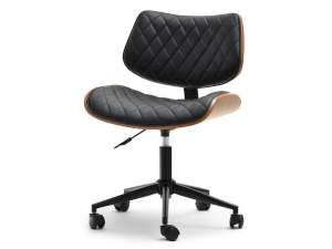 Fotel biurowy bruno orzech-czarny skóra ekologiczna, podstawa czarny