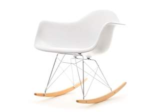 Krzesło bujane mpa roc biały tworzywo, podstawa chrom-buk