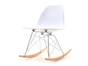 Krzesło bujane mpc roc biały tworzywo, podstawa chrom-buk