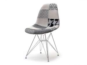 Krzesło mpc rod tap patchwork 2 tkanina, podstawa chrom
