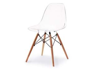 Krzesło mpc wood transparentny tworzywo, podstawa buk