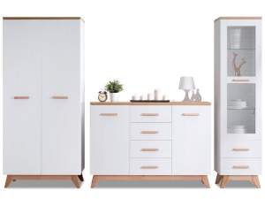 System-zestaw bjorg-03 biały-dąb, podstawa dąb