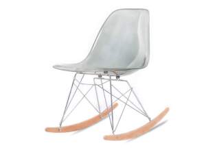 Krzesło bujane mpc roc transparentny dymiony tworzywo, podstawa chrom-buk