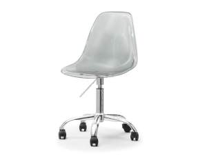 Krzesło obrotowe mpc move transparentny dymiony tworzywo, podstawa chrom