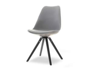 Krzesło obrotowe luis rot szary skóra ekologiczna, podstawa czarny