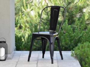 Krzesło tarasowe alfredo 1 czarny metal, podstawa czarny