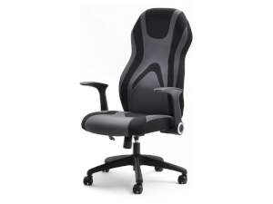 Fotel biurowy solid czarny-grafitowy tkanina, podstawa czarny