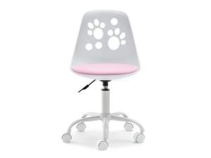 Fotel biurowy foot biały-różowy skóra ekologiczna, podstawa biały