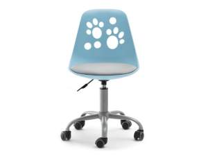 Fotel biurowy foot niebieski-szary skóra ekologiczna, podstawa szary