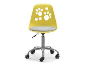 Fotel biurowy foot żółty-szary skóra ekologiczna, podstawa szary