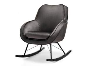 Fotel coco czarny stalowy welur, podstawa czarny-czarny