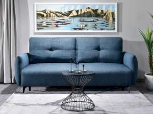 sofa lulu ocean tkanina, podstawa czarny 