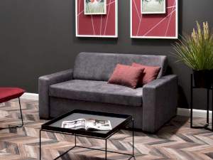sofa milo grafitowy tkanina, podstawa buk