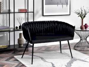 sofa rosa czarny welur, podstawa czarny