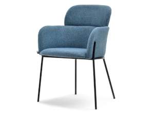 krzesło biagio niebieski tkanina,podstawa czarny