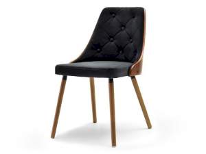 krzesło magnum orzech-czarny welur,podstawa orzech