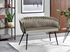 sofa rosa ciemny beż welur, podstawa czarny