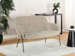 Sofa biagio beżowy tkanina, podstawa czarny