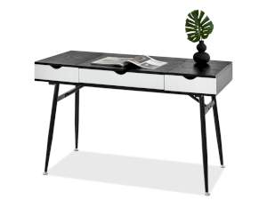 biurko boden czarne-białe drewno, podstawa czarny