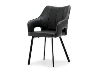 Krzesło corbet czarny skóra-ekologiczna, podstawa czarny