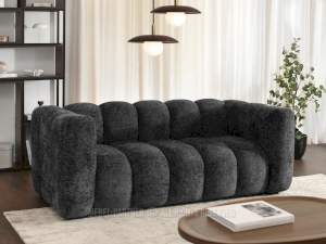 Sofa olia-2 czarny tkanina, podstawa czarny