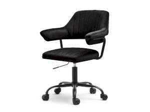Fotel merlin czarny welur, podstawa czarny