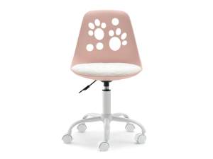 Fotel biurowy foot różowy-biały tkanina, podstawa biały