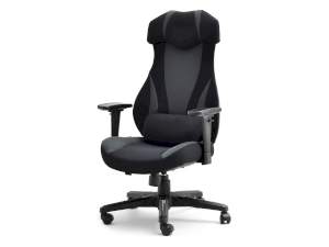 Fotel biurowy ipower czarny-szary tkanina, podstawa czarny