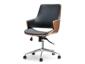 Fotel biurowy oscar orzech-czarny skóra ekologiczna, podstawa chrom