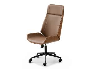 Fotel-biurowy austin orzech-brąz skóra-ekologiczna, podstawa czarny