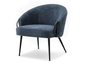 Fotel clara ciemny-niebieski tkanina, podstawa czarny
