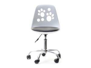 Fotel biurowy foot biały-czarny skóra ekologiczna, podstawa chrom