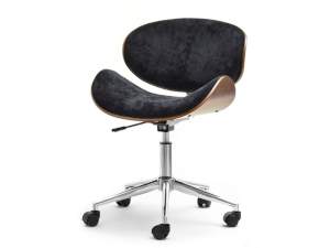 Fotel biurowy swing orzech-czarny tkanina, podstawa chrom