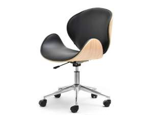 Fotel biurowy boom buk-czarny skóra ekologiczna, podstawa chrom