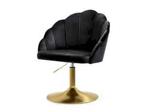 fotel lisa-ring czarny welur, podstawa złoty