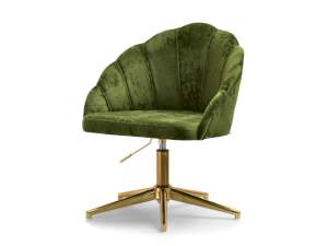 fotel lisa-star zielony welur, podstawa złoty