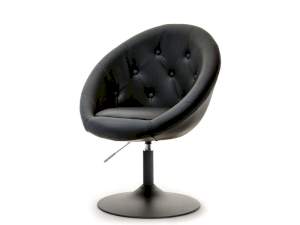 Fotel lounge 3 czarny skóra ekologiczna, podstawa czarny
