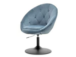 Fotel lounge 3 niebieski welur, podstawa czarny