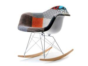 Krzesło bujane mpa roc tap patchwork 1 tkanina, podstawa chrom-buk 