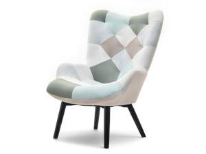 Fotel nuria patchwork 2 tkanina, podstawa czarny