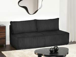 Sofa nubio czarny tkanina, podstawa czarny