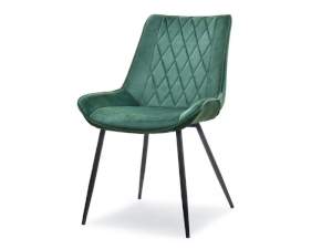 Krzesło adel zielony welur, podstawa czarny