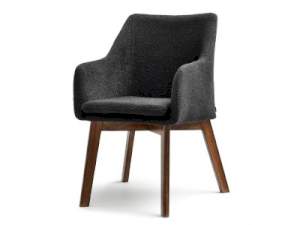 krzesło dori-wood czarny tkanina, podstawa orzech