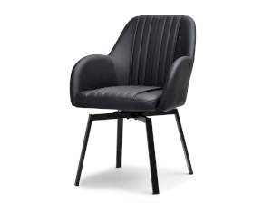 Krzesło faro czarny skóra-ekologiczna, podstawa czarny