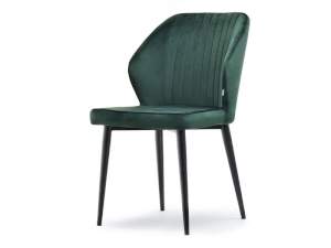 Krzesło gaspar zielony welur, podstawa czarny