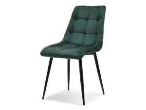 Krzesło hugo zielony welur, podstawa czarny