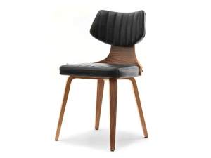 Krzesło idris orzech-czarny skóra ekologiczna, podstawa orzech