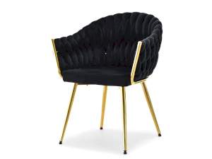 krzesło iris czarny welur, podstawa złoty