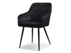 Krzesło logan czarny welur, podstawa czarny